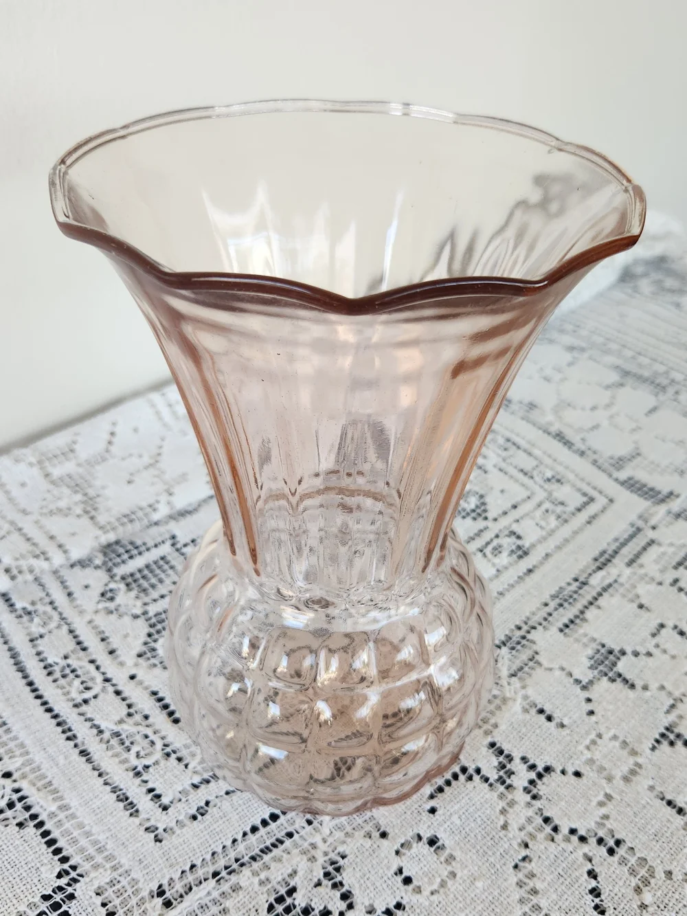 Pink Glass Decorative Vase -